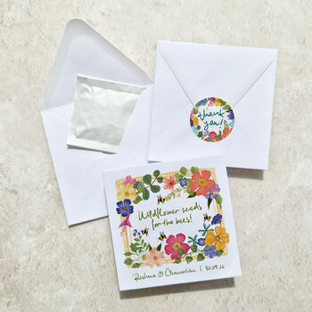 10 X Colourful Floral Wildflower Seed Packet Wedding Favours, 2 of 10