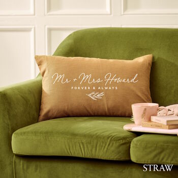Personalised Couples Wedding Linen Cushion, 5 of 7