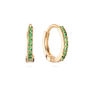 Evie Green Gold Original Huggie Earrings, thumbnail 1 of 2