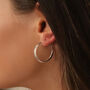 Large Sterling Silver Hammered Hoop Earrings, thumbnail 5 of 7