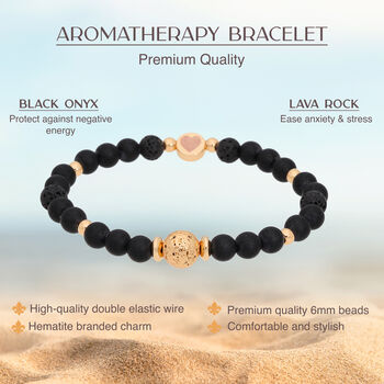 Aromatherapy Black Onyx Bracelet With Mystic Aura Essential Oil Set, 6 of 6