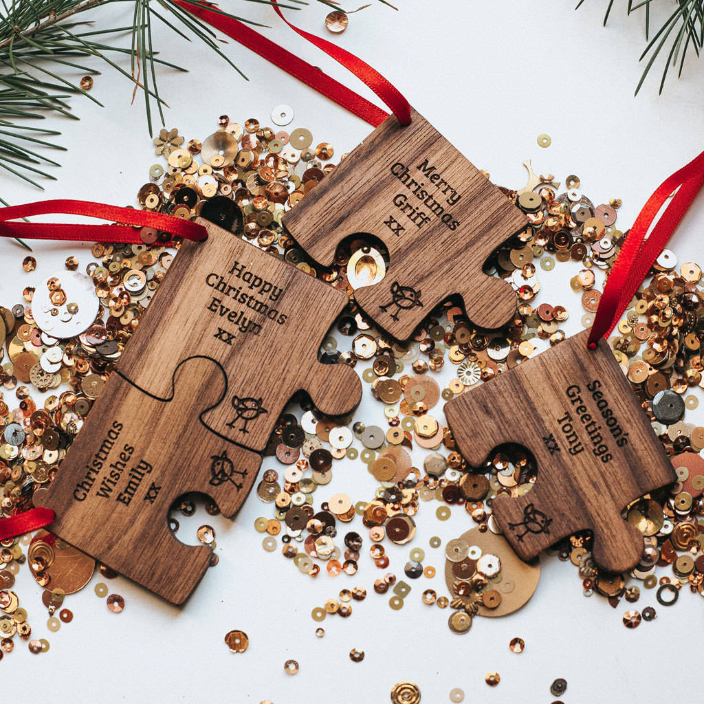 Personalised Wooden Jigsaw Decoration Set Four Pieces By Create Gift ...
