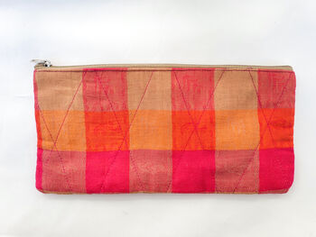 Handmade Colourful Sari Zipper Pouches, Handmade Clutch Bags, Pencil Case, 4 of 11