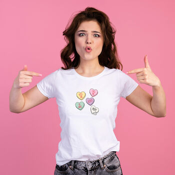 Funny Love Hearts 'Nope' Anti Valentine's T Shirt, 3 of 7