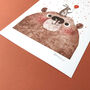 Bear And Bunny A4 Recycled Art Print, thumbnail 4 of 5