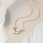 Sterling Silver Rose Gold Horns Necklace, thumbnail 3 of 5