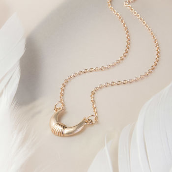 Sterling Silver Rose Gold Horns Necklace, 3 of 5