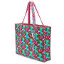 Serendipity Cotton Quilted Tote Bag Turquoise Blossom, thumbnail 3 of 4