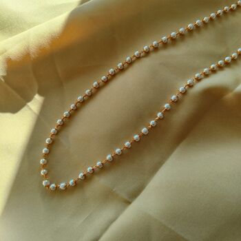 Single Strand Ethnic Beaded White Pearl Mala Necklace, 5 of 5