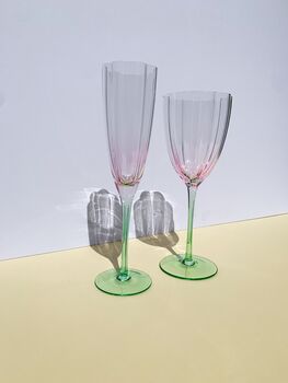 Cute Ombre Ribbed Prosecco Glass, 5 of 7