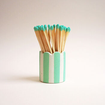 Stripy Match Stick Holders Choose Your Colours, 4 of 6