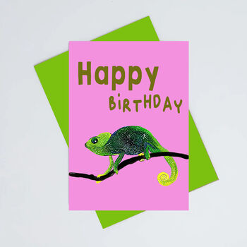 Chameleon Birthday Card, 2 of 2