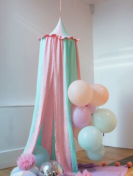 Pink And Mint Stripe Canopy Tent, 4 of 6