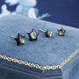 Black Mother Of Pearl Star Stud Earrings, thumbnail 7 of 11