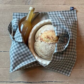 Linen Pie Tote Bag Eco Friendly Pie, Quiche Carrier, 2 of 5