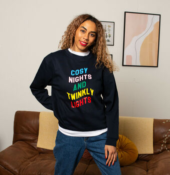 'Cosy Nights Twinkly Lights' Christmas Jumper, 3 of 4