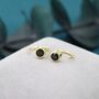 Black 4mm Cz Huggie Hoop Earrings, thumbnail 6 of 11