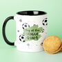 Choose Your Message Football Mug For Dad, thumbnail 3 of 7