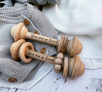 Traditional Wooden Rattle / Grasping Toy, 2 of 5