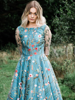 Flora 1950s Inspired Floral Lace Dress, 5 of 8