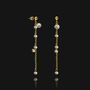 Gold Plated Pearl Statement Drop Earrings, thumbnail 3 of 4
