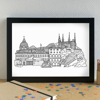 Lyon Skyline Travel Art Print Unframed, 2 of 6