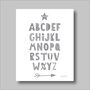Alphabet Grey Scandi Nursery Print, thumbnail 2 of 5