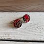 Rich Red Japanese Silk Covered Cufflinks, thumbnail 2 of 3