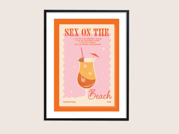 Retro Cocktail Sex On The Beach Print, 3 of 4