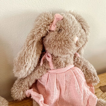 Plush Bunny In Cotton Outfit Soft Toy Children's Easter Gift, 7 of 9