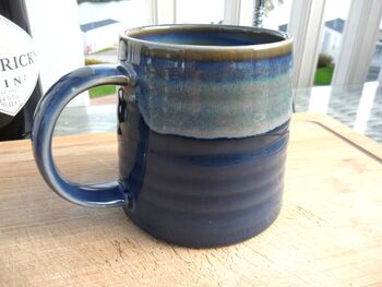 Individual Reactive Glaze Brûlée Mug In Denim Glaze, 11 of 12