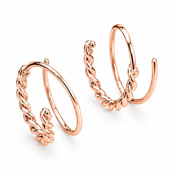 Illusion Double Hoop Rope Spiral Earrings, 5 of 6