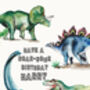 Personalised Dinosaurs Watercolour Birthday Card, thumbnail 2 of 4