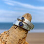 Sapphire September Birthstone Ring In Textured Sterling Silver And 9ct Gold, thumbnail 1 of 11