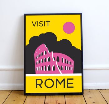 'Visit Rome' Vintage Inspired Travel Art Print, 2 of 2