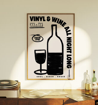 Wine And Vinyl Poster, 6 of 8