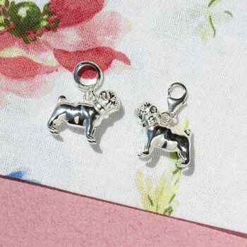 Pug Charm Sterling Silver, 2 of 12