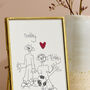 Personalised Children's Drawing Framed Picture With Stitch Heart, thumbnail 3 of 4