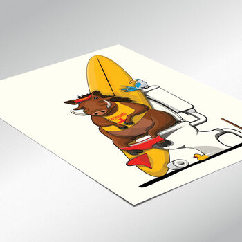 Warthog On The Toilet Poster. Funny Safari Print, 3 of 6