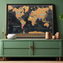 Scratch The World® Map Print Black Ocean With Flags Panel, thumbnail 1 of 9