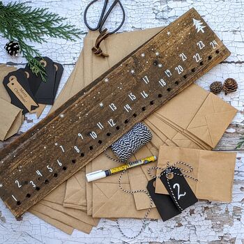 Wooden Nordic Christmas Advent Calender 24 Bags, 4 of 4