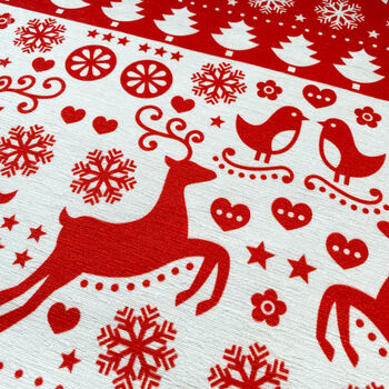 Xmas Pillow Cover With Red And White Christmas Deers, 2 of 7