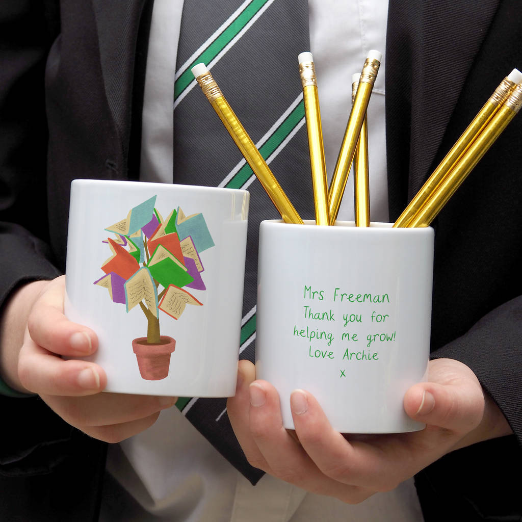 'Tree Of Knowledge' Desk Tidy Personalised Teacher Gift, 1 of 3