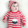 Personalised 'Pudding' Stripy Christmas Romper, thumbnail 4 of 5