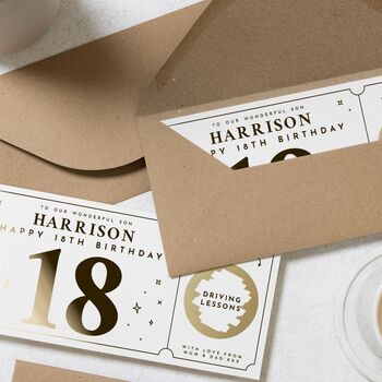 Driving Lessons Custom Scratch Card For Son 18th, 8 of 9