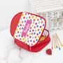 Personalised Girl's Red Patterned Lunch Bag, thumbnail 2 of 11
