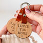 Engraved 'I Love You / More' Keyring Pair For Couples, thumbnail 1 of 4