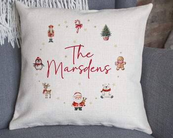 Personalised Christmas Family Cushion, 2 of 5