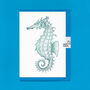 Hand Drawn Seahorse Illustrated Blank Greeting Card, thumbnail 4 of 10