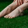 Silver Plated Evil Eye Beaded Summer Foot Anklet, thumbnail 3 of 5